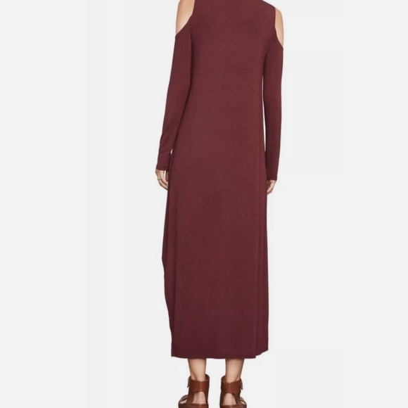 BCBGMAXAZRIA Lindy Cold Shoulder Midi Dress Color Port Fit&Flare Size Xtra Small - Picture 6 of 6